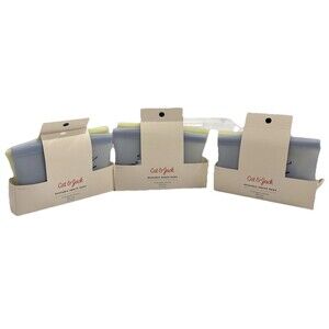 (3) Cat & Jack Reusable Snack Bags Silicone BPA-Free Blue Green 2-Pack Safe